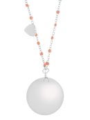 Fine silver/pink | Bola zwangerschapsketting [ID-490]