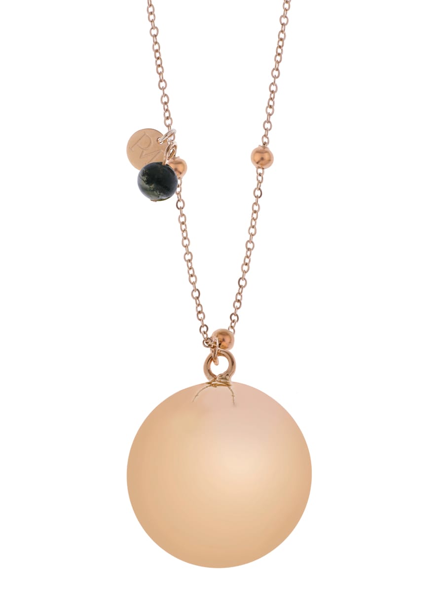 Olivia pink moss agaat  | Bola zwangerschapsketting [ID-530]