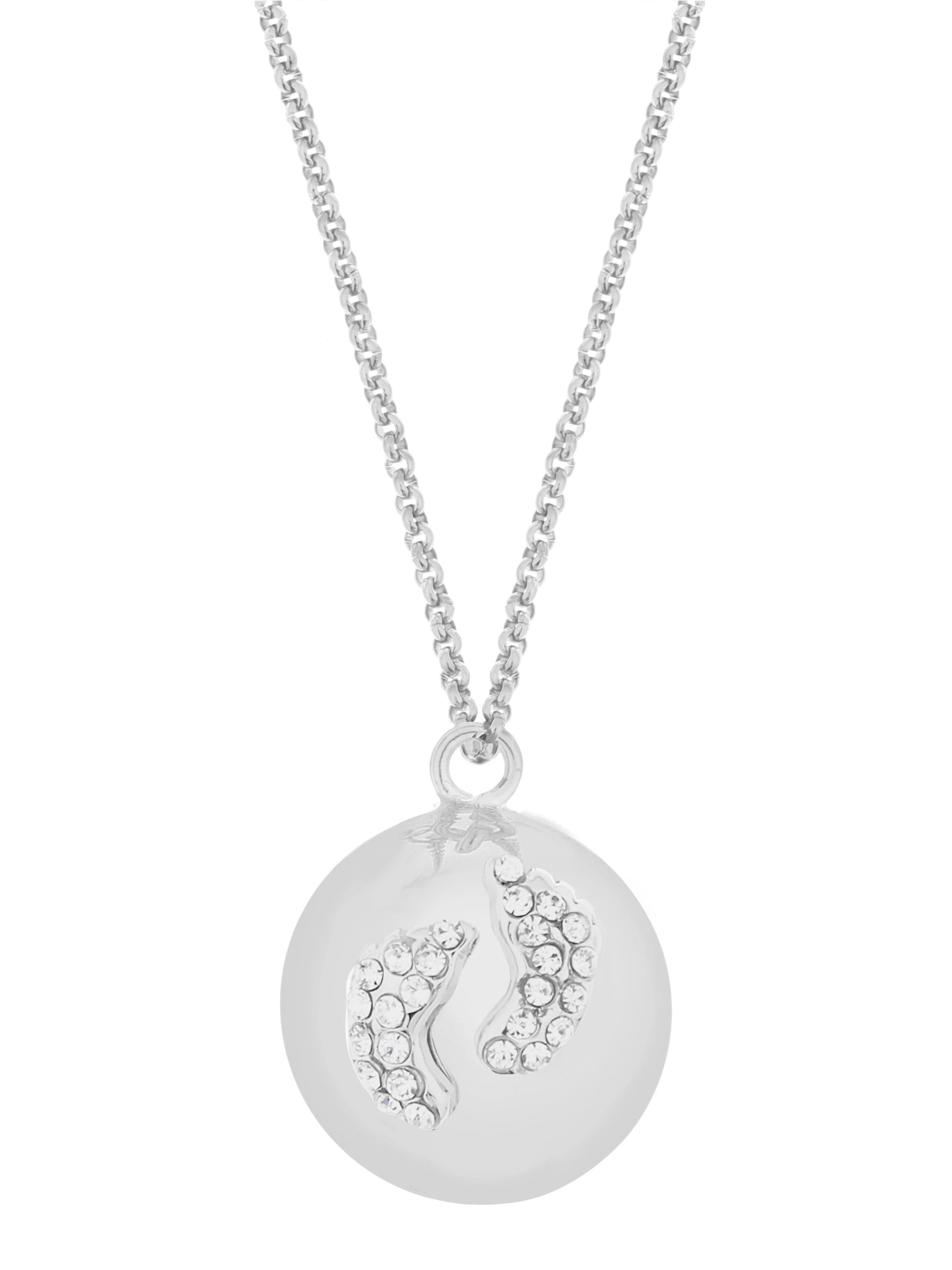 Eva baby feet silver | Bola zwangerschapsketting [ID-616]