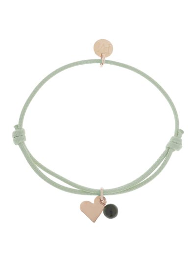 Armband Mea | heart/green/moss agate [ID-591]